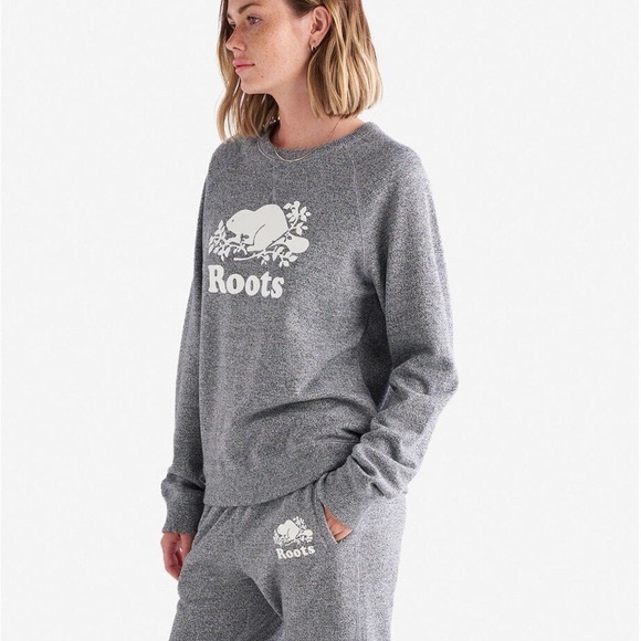 Roots Organic Original Crew Sweatshirt  Salt  Pepper - Picture 4 of 12